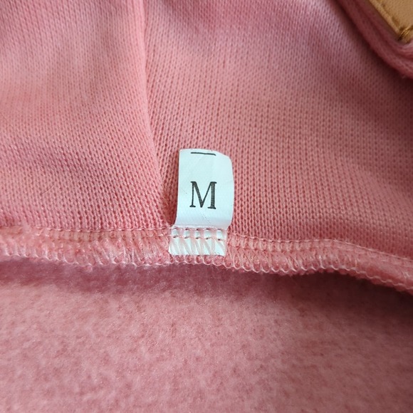 Pink and Gray Colorblock Full Zip Zipper Detail Hoodie Sweatshirt NWOT - Picture 3 of 3